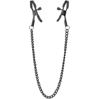 Dream Toys Blaze Deluxe - tepelklemmen met ketting - metaal - zwart