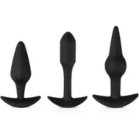EasyToys Pleasure Kit - veelzijdige anaal plug set (zwart)