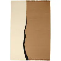 Ferm Living Soil Kelim vloerkleed Dark sand-off white, 170x240 cm