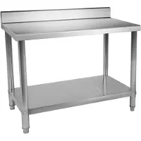 Royal Catering RVS werktafel - ECO - 120 x 70 cm - 115 kg - achterwand -