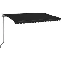 vidaXL Automatische uitrolbare zonnescherm, 450x350 cm, antraciet