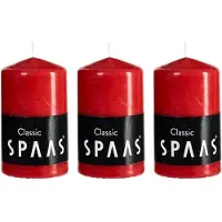 Spaas Candles 3x Kaarsen rood 6 x 10 cm 25 branduren sfeerkaarsen - Stompkaarsen