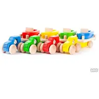 Bajo Houten 4WD Auto met Trailer & Boot - Groen