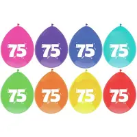 Haza Leeftijd verjaardag thema ballonnen 75 jaar 24x stuks 29 cm - Ballonnen