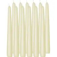 Trend Candles 12x Lange kaarsen ivoorwit 25 cm 8 branduren dinerkaarsen/tafelkaarsen - Dinerkaarsen