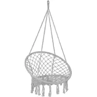 Springos Hangstoel Binnen & Buiten Belastbaar tot 150 kg 120 x 79 cm Grijs