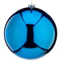 Krist+ Grote decoratie kerstbal - turquoise blauw - 20 cm - kunststof - Kerstbal