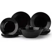 Luminarc Harena serviesset - Zwart - 19-delig - 6 persoons
