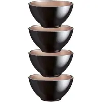 Luminarc Kommetjes/schaaltjes voor dessert/ontbijt - 4x - Glas - D13 x 6 cm - zwart - Kommetjes