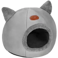 Springos Kattenmand - Kattenhuis - Bed - Kussen - 27 x 31 x 36 cm - Grijs