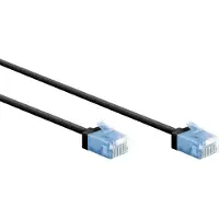Goobay UTP CAT6a slimline netwerkkabel | LSZH | zwart | 15 meter