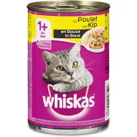Whiskas 5 stuks! Kattenvoer Blik Saus met Kip 400 g