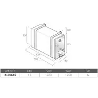 Quick Italy Stainless Steel Boiler With Exchanger 16l 220v 1200w Transparant 520 x 350 x 180 mm