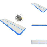 vidaXL Gymnastiekmat - Gymnastiekmatten - Sportmat - Sportmatten - Gymnastiekmat met pomp opblaasbaar 600x100x15 cm PVC blauw