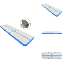 vidaXL Gymnastiekmat - Gymnastiekmatten - Sportmat - Sportmatten - Gymnastiekmat met pomp opblaasbaar 800x100x20 cm PVC blauw