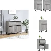 vidaXL Dressoir - Dressoirs - Opbergkast - Wandkast - Dressoirs 2 st 40x35x70 cm bewerkt hout grijs sonoma