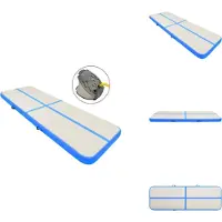 vidaXL Gymnastiekmat - Gymnastiekmatten - Sportmat - Sportmatten - Gymnastiekmat met pomp opblaasbaar 300x100x15 cm PVC blauw