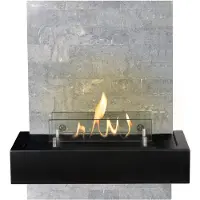 Xaralyn Bio-ethanol wandhaard - Quero BS - grijs natuursteen - 2 KW verwarming - wandombouw inclusief inbouwhaard - sfeerhaard