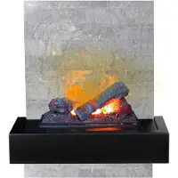 Xaralyn Elektrische wandhaard - Quero ES - grijs natuursteen - met afstandsbediening - Opti-Myst waterdamphaard - wandombouw inclusief inbouwhaard - sfeerhaard