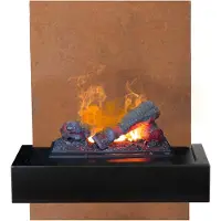 Xaralyn Elektrische wandhaard - Quero EC - cortenstaal - met afstandsbediening - Opti-Myst waterdamphaard - wandombouw inclusief inbouwhaard - sfeerhaard