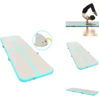 vidaXL Gymnastiekmat - Gymnastiekmatten - Sportmat - Sportmatten - Gymnastiekmat met pomp opblaasbaar 400x100x10 cm PVC groen