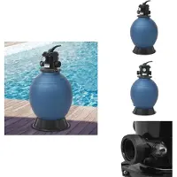vidaXL Zwembadfilter - Zwembadfilters - Zandfilter - Zandfilters - Zwembadzandfilter met 6-positie ventiel 460 mm blauw