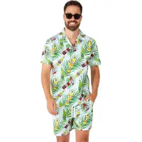 Suitmeister - Fun Kostuum - Tropical Beers Blue - voor Mannen - meerkleurig - Maat L