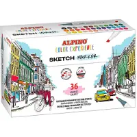 Alpino Case 36 Sketch Markers Color Experience Veelkleurig
