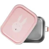 Trixie Brooddoos groot - Mrs. Rabbit - RSV Lunchbox voor kinderen - Makkelijk te openen Broodtrommel - 2 vakken - Groen