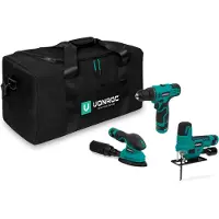 Vonroc Gereedschap set 12V | Incl. 3 machines, 3 accu’s en toolbag
