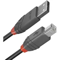 Lindy 36675 USB-kabel USB 2.0 USB-A stekker, USB-B stekker 5.00 m Zwart