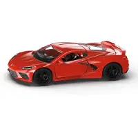 Siku 2359, Chevrolet Corvette Stingray, speelgoedauto, 1:50, metaal/plastic, rood, motokap en deuren kunnen open, verwisselbare wielen