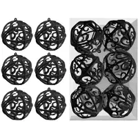 Tutumi 6x zwarte onbreekbare kerstballenset 6 cm - stijlvolle decoratie