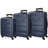 Joumma Bags Roll Roadunisex. 5849462 Set van 55-64-75 cm Flex Hardzijdige koffers Navy Blauw (OSFA), Casual, ABS/polycarbonaat, Marineblauw