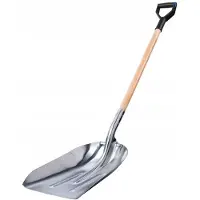 Kadax Schep, zandschep met lange steel van hout, spade met D-greep, sneeuwschep, tuinspade met afgeronde randen, grondschep (aluminium)