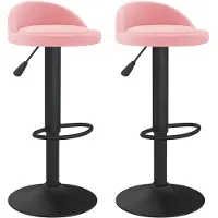 vidaXL Barkrukken 2 st fluweel roze