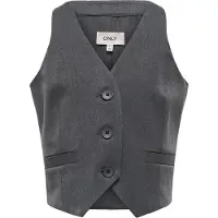 ONLY KIDS ONLY GIRL gilet KOGSULAJMA LIFE donkergrijs Meisjes Polyester V-hals - maat 164