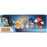 Comansi Sonic the Hedgehog - 4 Sonic speelfiguurtjes in geschenkverpakking - Sonic, Shadow, Knuckels en Tails - 8 cm hoog.