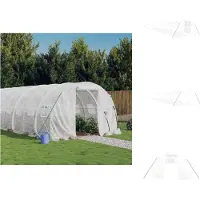 vidaXL Tuinkas met stalen frame 72 m² 24x3x2 m wit