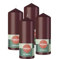 Bolsius - Gladde Stompkaarsen - 15cm - 4 stuks - Bordeaux Rood