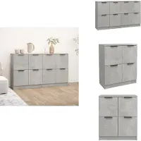vidaXL Dressoir - Dressoirs - Kast - Wandkast - Dressoirs 2 st 60x30x70 cm bewerkt hout betongrijs