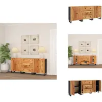 vidaXL Dressoir - Dressoirs - Kast - Wandkast - 3 st Dressoir massief acaciahout