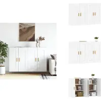 vidaXL Wandkast - Wandkasten - Hangkast - Hangende Kast - Hangkasten 2 st bewerkt hout wit