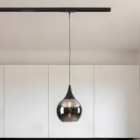 LumenXL 1-fase rail hanglamp met smoke glas en spiegeleffect - Nya