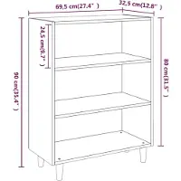 vidaXL Dressoir - Dressoirs - Kast - Wandkast - Dressoir 69,5x32,5x90 cm bewerkt hout gerookt eikenkleurig