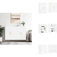 vidaXL Wandkast - Wandkasten - Opbergkast - Keukenkast - Hangkasten 2 st 69,5x34x90 cm wit