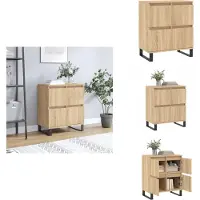 vidaXL Dressoir 60x35x70 cm bewerkt hout sonoma eikenkleurig