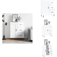 vidaXL Dressoir - Dressoirs - Kast - Wandkast - Dressoir 69,5x34x90 cm bewerkt hout hoogglans wit