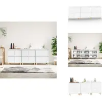 vidaXL Dressoir - Dressoirs - Kast - Dressoirkast - Dressoirs 3 st 60x35x70 cm bewerkt hout wit