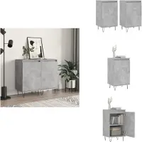 vidaXL Dressoir - Dressoirs - Kast - Wandkast - Dressoirs 2 st 40x35x70 cm bewerkt hout betongrijs